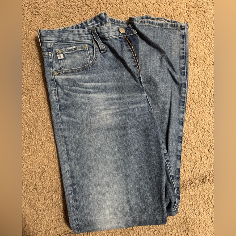 AG Adriano Goldschmied Medium Blue Straight Jeans